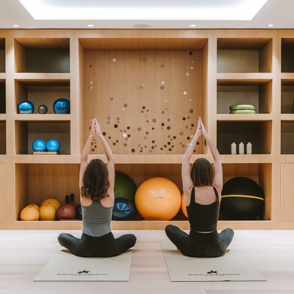 Fitness, yoga and pilates room at the Spa du Royal Champagne