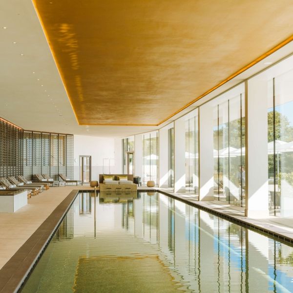 Indoor pool at the Spa du Royal Champagne 5-star hotel in Champillon, a few minutes from Reims and 45min from Paris